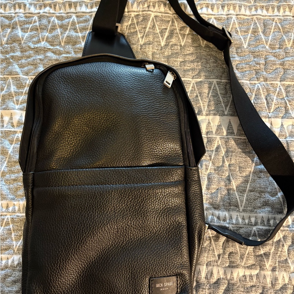 Jack Spade Black Belt Bag Premium Leather Design